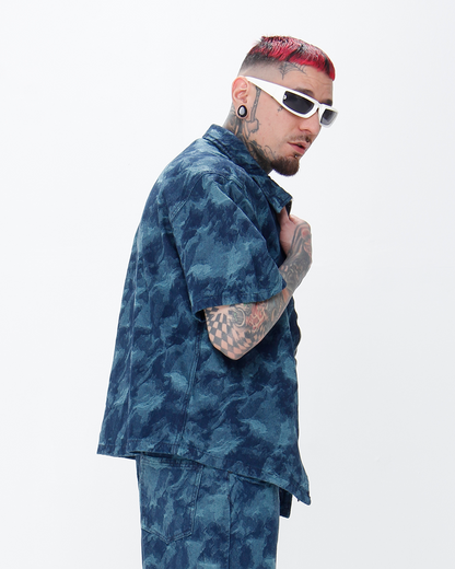 Camisa Boxi Fit Azul Stone