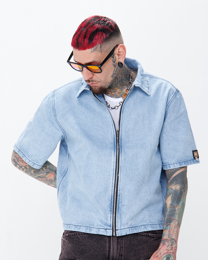 Camisa Boxi Fit Azul Hielo