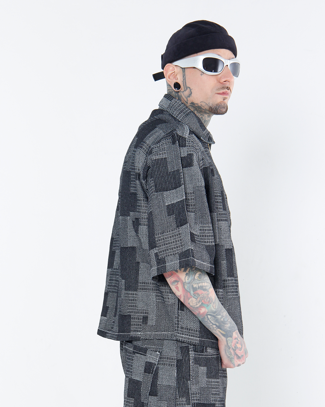 Camisa Boxi Fit Chess Gris