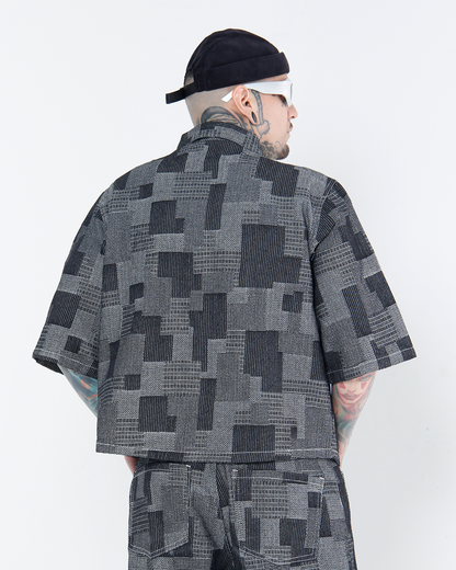 Camisa Boxi Fit Chess Gris