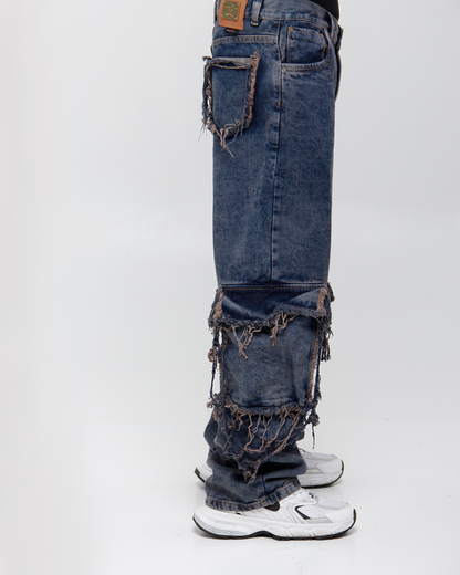 Pantalón Cargo Azul Wash  Ref:20